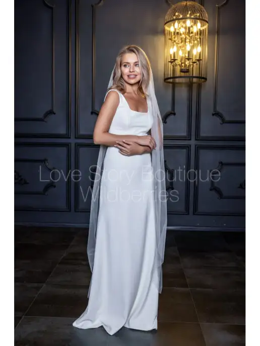 Love Story Boutique Фата свадебная длинная 170 см, белый, фото 3