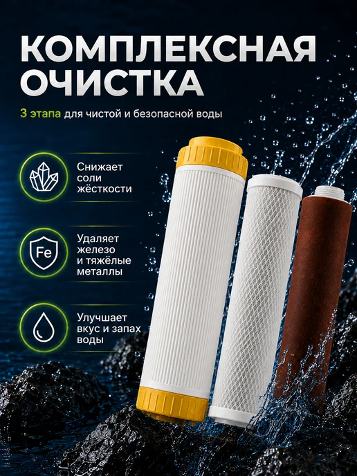 ГЕЙЗЕР Комплект картриджей №17 для Макс для жесткой воды, вариант, фото 4