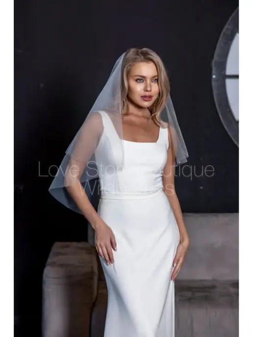 Love Story Boutique Фата свадебная двухслойная из еврофатина, белый