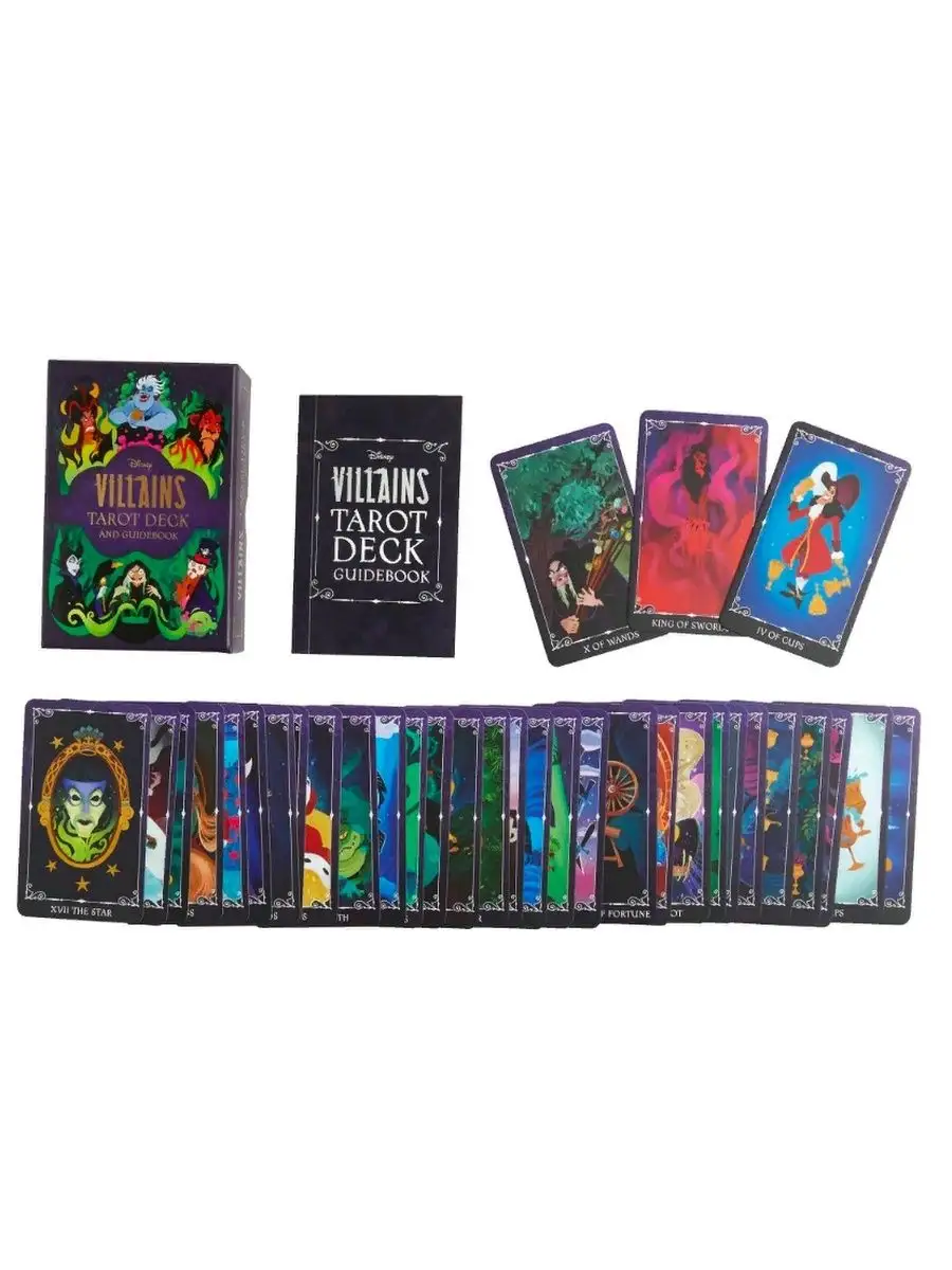 Disney Villains Tarot Deck / Диснеевские Злодеи Таро Ларец Таро 53664568  купить за 5 969 ₽ в интернет-магазине Wildberries