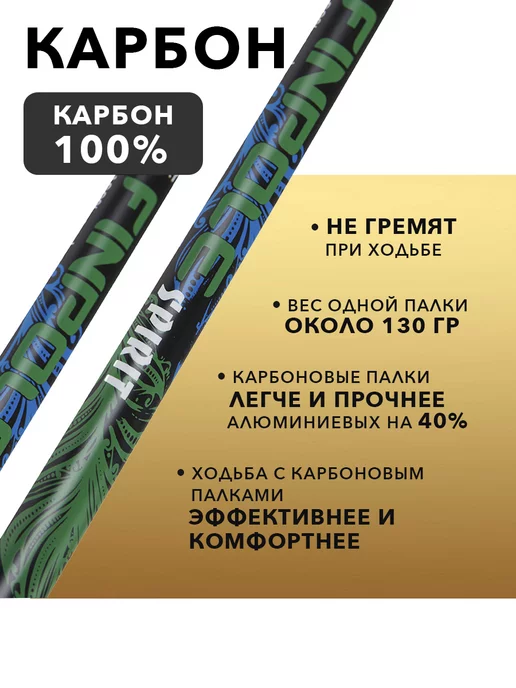 Finpole 100% карбон, Палки для скандинавской ходьбы, цельные ST, синий, фото 2