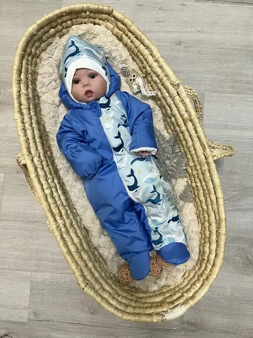 Мама и я Конверт на выписку новорожденного зимний, голубой, фото 5