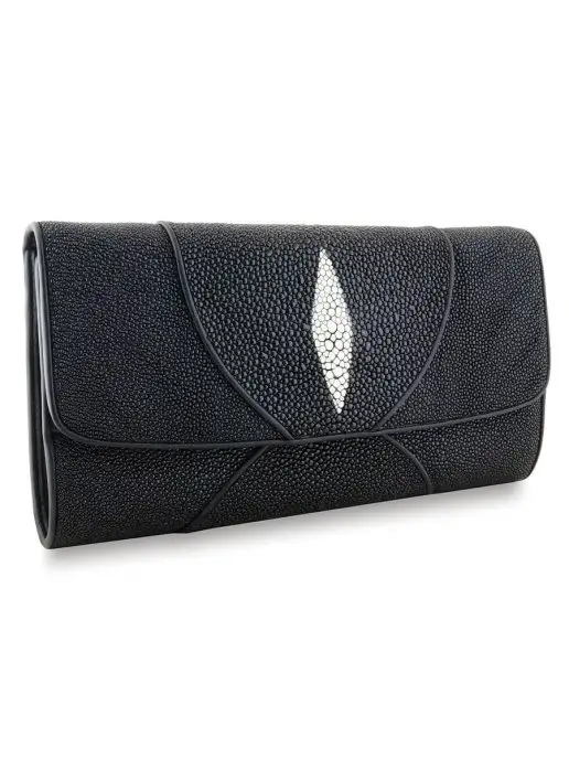 Exotic Leather Крупный женский клатч из натуральной кожи морского ската, вариант, фото 3