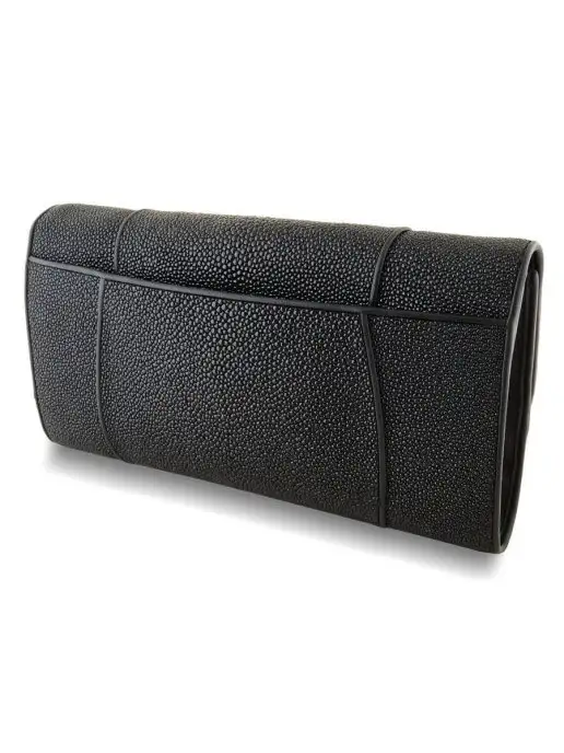 Exotic Leather Крупный женский клатч из натуральной кожи морского ската, вариант, фото 4