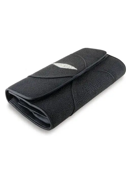 Exotic Leather Крупный женский клатч из натуральной кожи морского ската, вариант, фото 5