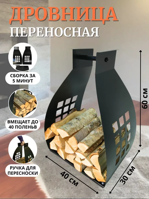 Благодатное земледелие Дровница с ручкой переносная