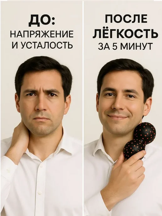 Штучки штуковины Массажный ролик мфр двойной мяч для тела, синий, фото 6