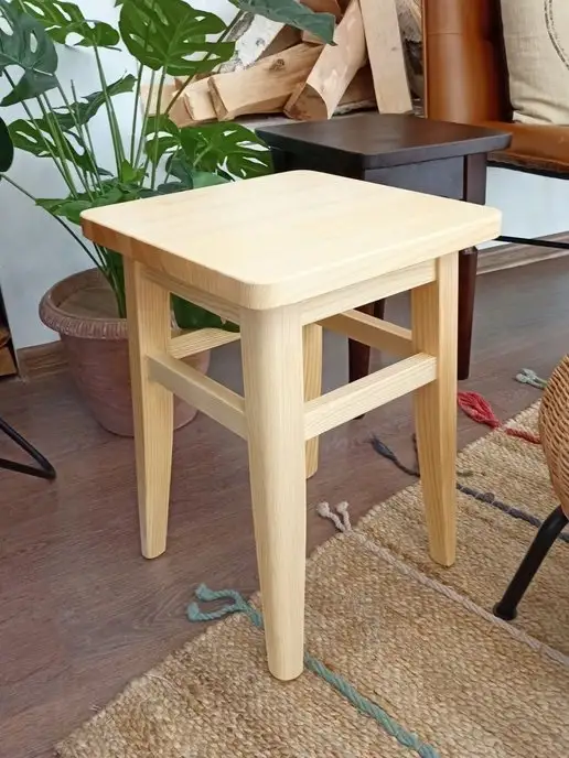 ТД Оптима Табурет для кухни деревянный квадратный, бежевый, фото 8