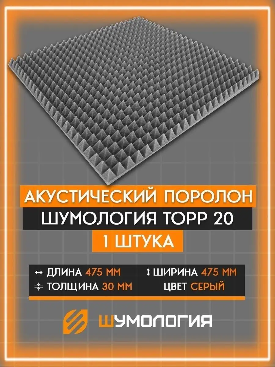 Акустический поролон пирамида Звукоизоляция Шумология 54442193 купить за  350 ₽ в интернет-магазине Wildberries