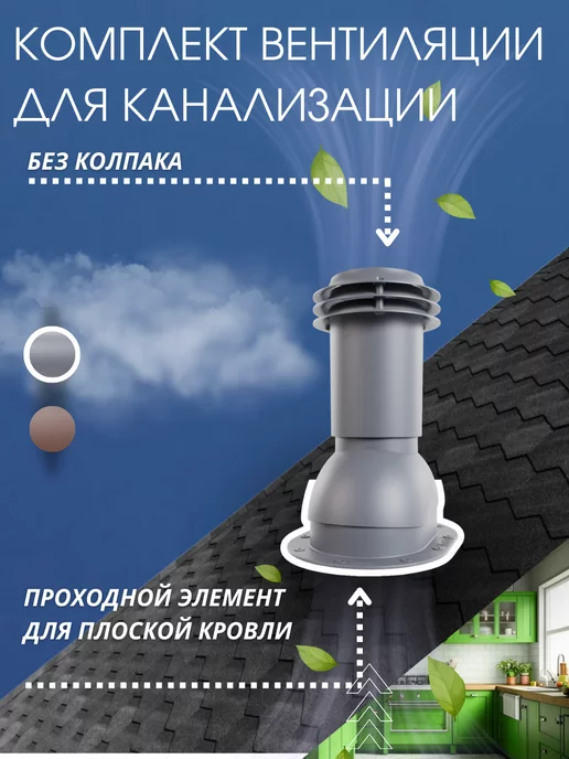 viotto Вентиляционный канализационный выход для плоской кровли, вариант