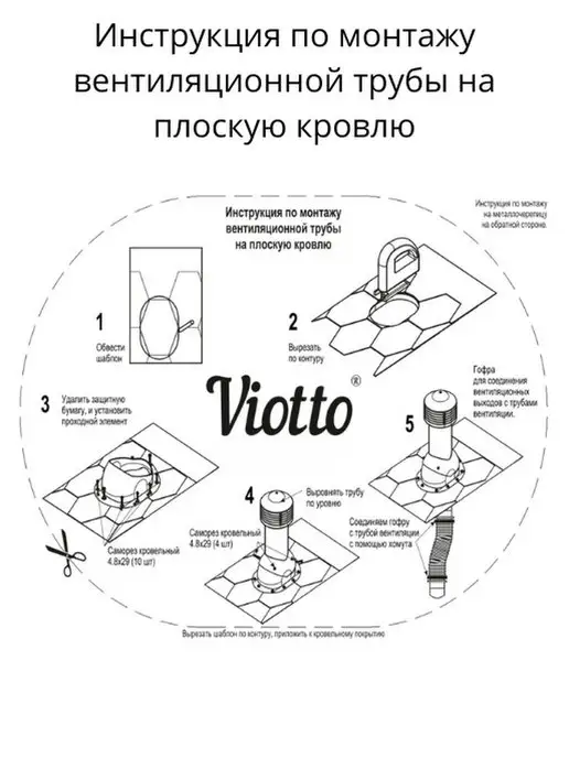 viotto Вентиляционный канализационный выход для плоской кровли, вариант, фото 8