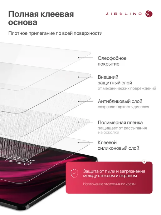 ZIBELINO Защитное стекло на Xiaomi Pad 5, 5 Pro, Ксиоми Пад 5, вариант, фото 4