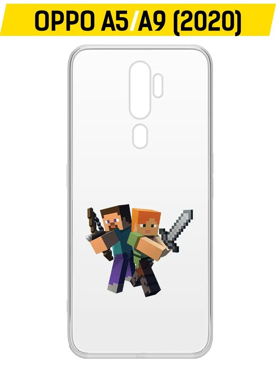 Krutoff Minecraft Силиконовый чехол бампер накладка для OPPO A5 (202…