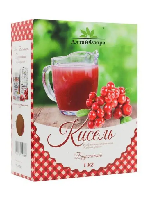 АлтайФлора Кисель брусничный Сладкая ягодка 1 кг, 1 кг