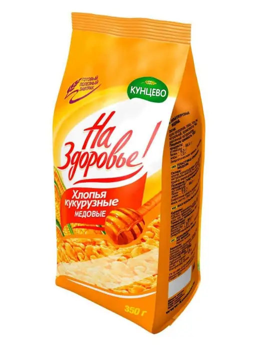 На Здоровье Кукурузные хлопья медовые 350 гр, 3 шт, 350 г, 3 шт, фото 3