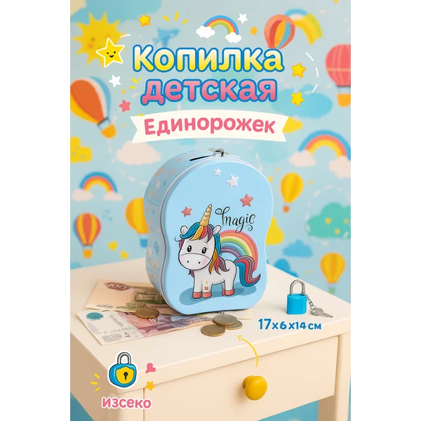 Копилка детская единорожек