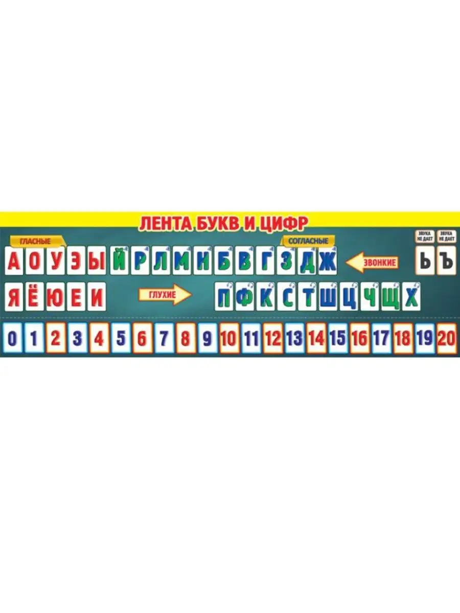 Плакат в школу Лента букв и звуков на стену над доской ГК Горчаков 54787647  купить за 239 ₽ в интернет-магазине Wildberries