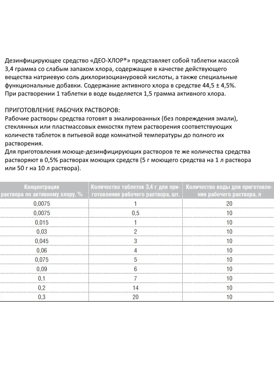 Средство для дезинфекции Део хлор в таблетках 300 шт/бан