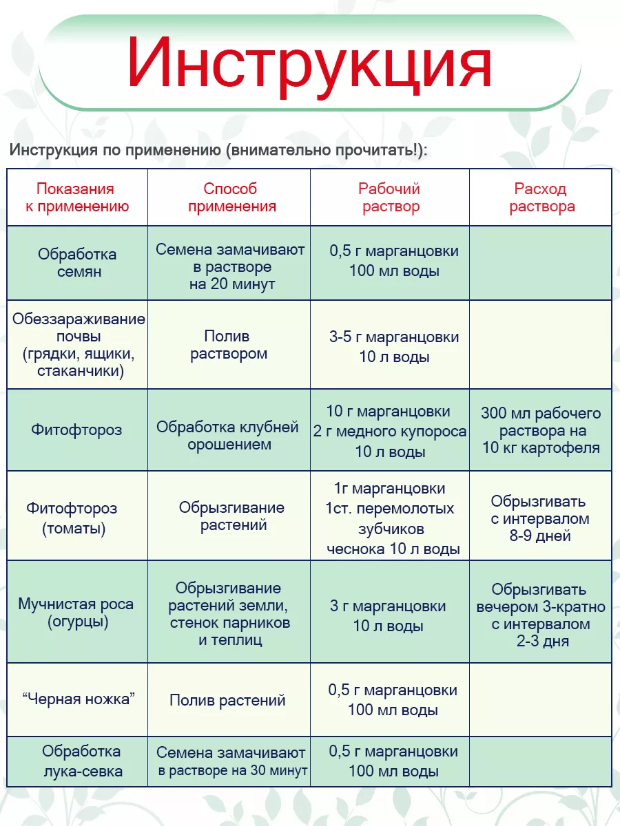 Марганцовка для растений СТК 54908684 купить за 114 ₽ в интернет-магазине  Wildberries