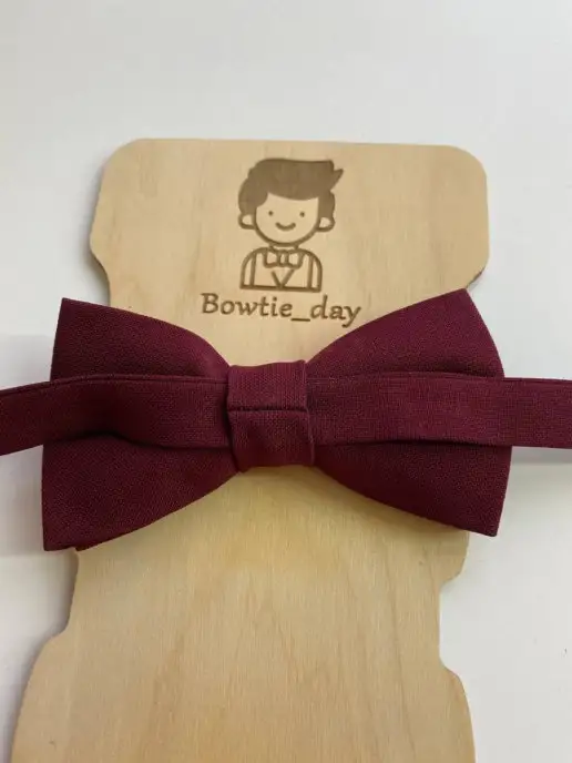 Bowtie__day Галстук бабочка бордовая мужская женская, красный, фото 2