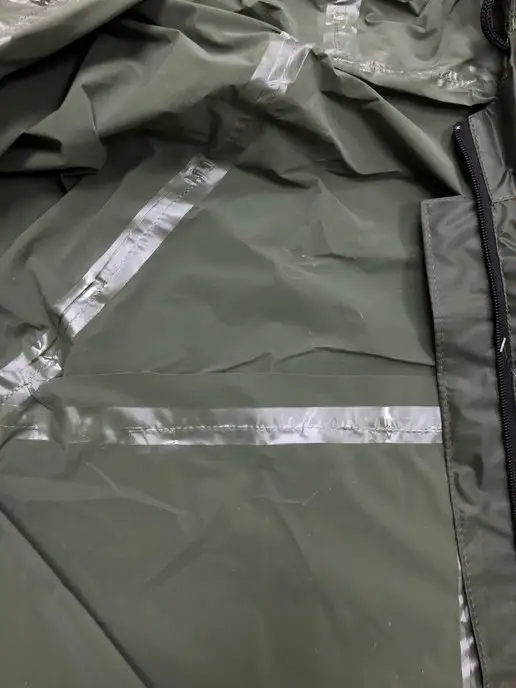 КТК Дождевик с капюшоном, на молнии, водонепроницаемый, военный, зеленый, фото 7