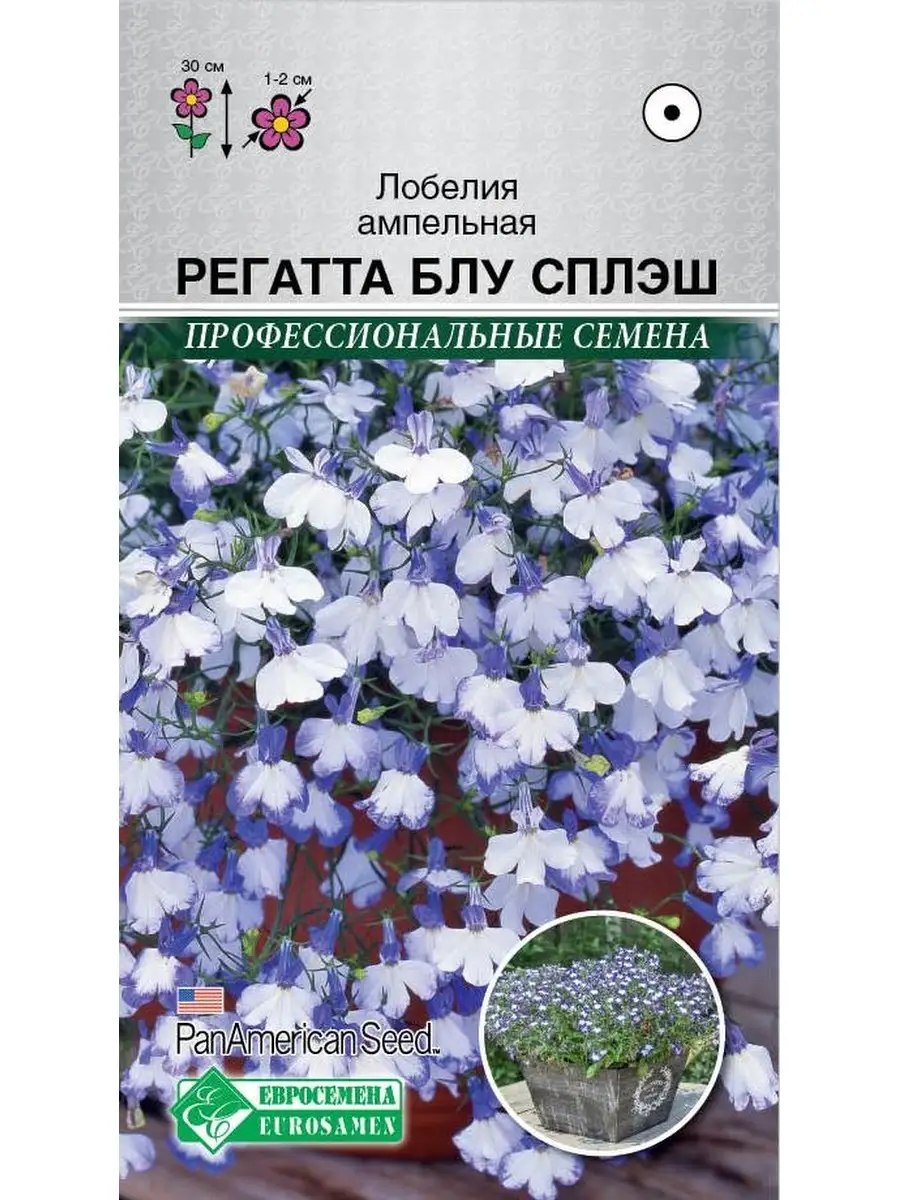 Семена Лобелия ампельная Регатта Блу Сплэш, 10драже Евросемена.