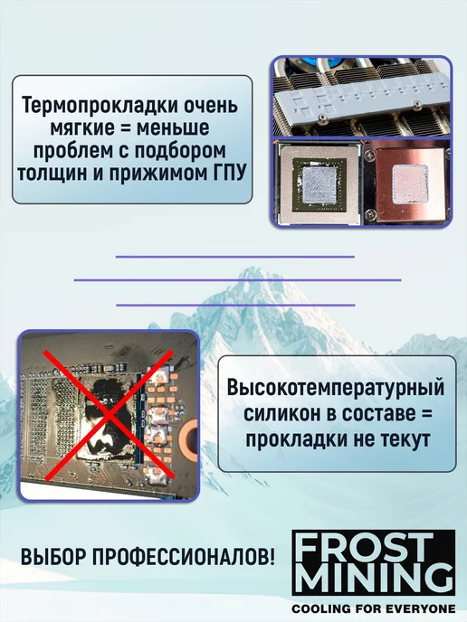 FrostMining Термопрокладка 15Вт Экстремал Термал Пад 0.5-3мм, 15 Вт, фото 2