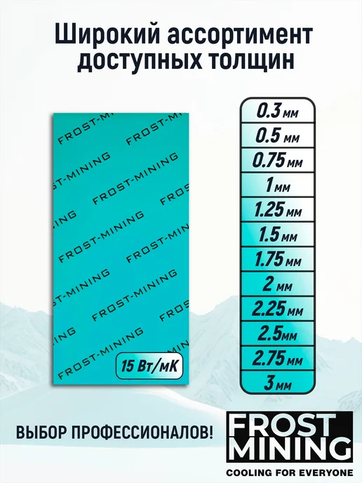 FrostMining Термопрокладка 15Вт Экстремал Термал Пад 0.5-3мм, 15 Вт, фото 6