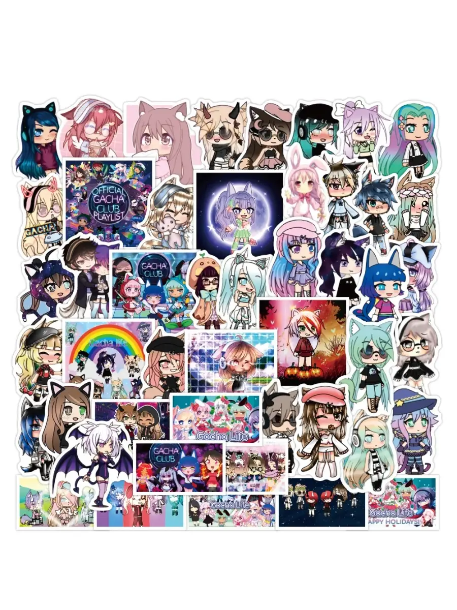 Наклейки Гача Клаб / Gacha Club водостойкие / 50шт (3-6см) Fanstick  55252943 купить в интернет-магазине Wildberries