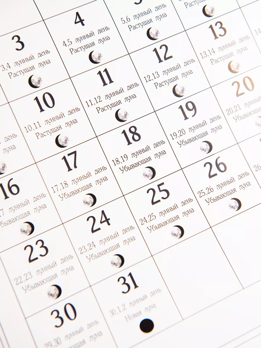 Настенный лунный календарь на 2024 с фазами луны GothicKotik 55268022  купить за 837 ₽ в интернет-магазине Wildberries