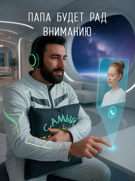 Заверните! Подушка подарок папе, черный, фото 2