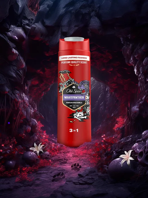 Old Spice Гель для душа мужской парфюмированный 3 в 1 NightPanther0,4л, 400 мл, фото 5