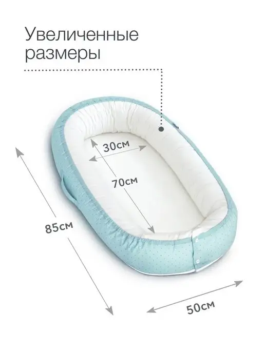 Sleep and Play Кокон для новорожденного позиционер со съемным чехлом, голубой, фото 5