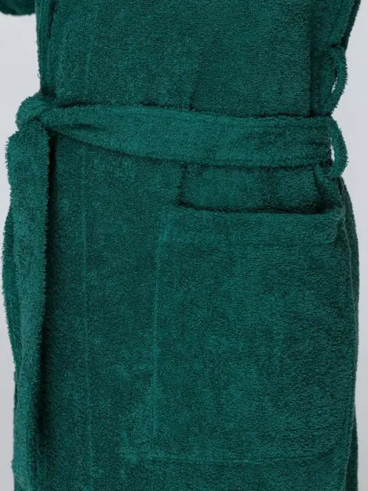 SENIY House of cotton Халат махровый с капюшоном, зеленый, фото 8