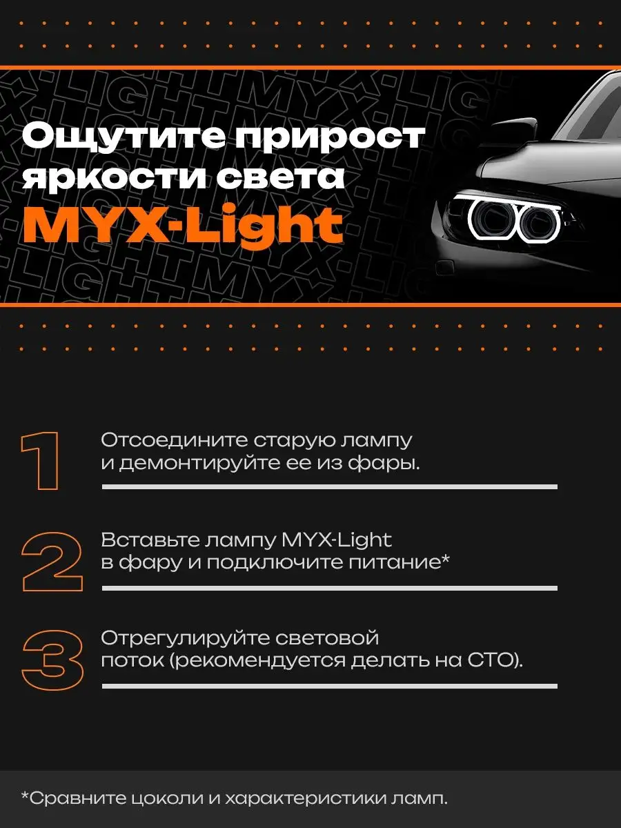 Ксеноновые лампы для автомобиля D2S 5000K стандарт MYX 55846092 купить за  723 ₽ в интернет-магазине Wildberries