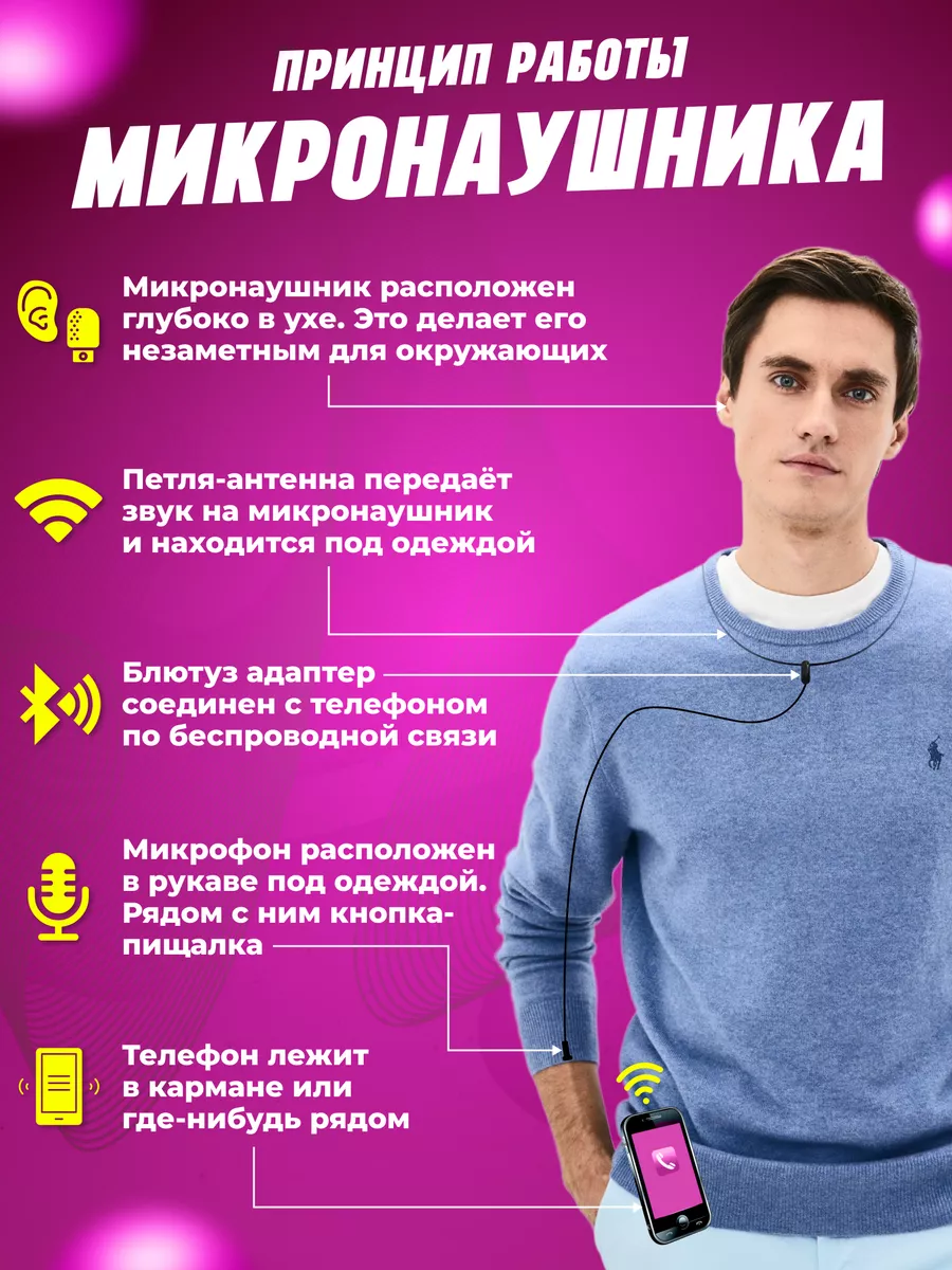 Микронаушник магнитный для экзамена Bluetooth с пищалкой Микронаушники  EXCELLENT 55872095 купить за 4 134 ₽ в интернет-магазине Wildberries