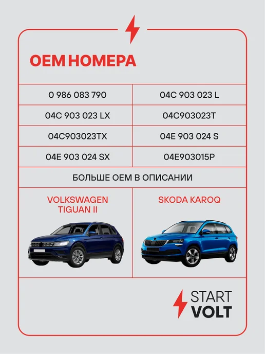 STARTVOLT Генератор для VAG Octavia Tiguan Karoq, вариант, фото 2