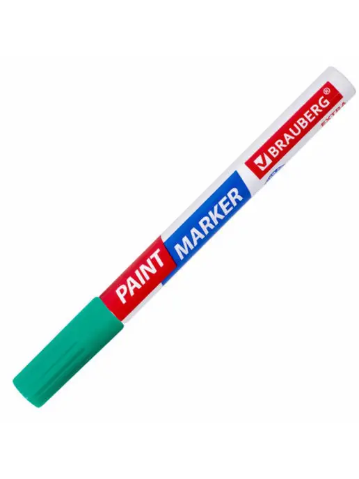 Brauberg Маркер-краска лаковый paint marker 2 мм зеленый 2 штуки, зеленый, фото 6