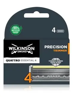 Quattro Titanium Precision Кассеты для бритвы Quattro, 4шт Wilkinson Sword 56000422 купить за 699 ₽ в интернет-магазине Wildberries