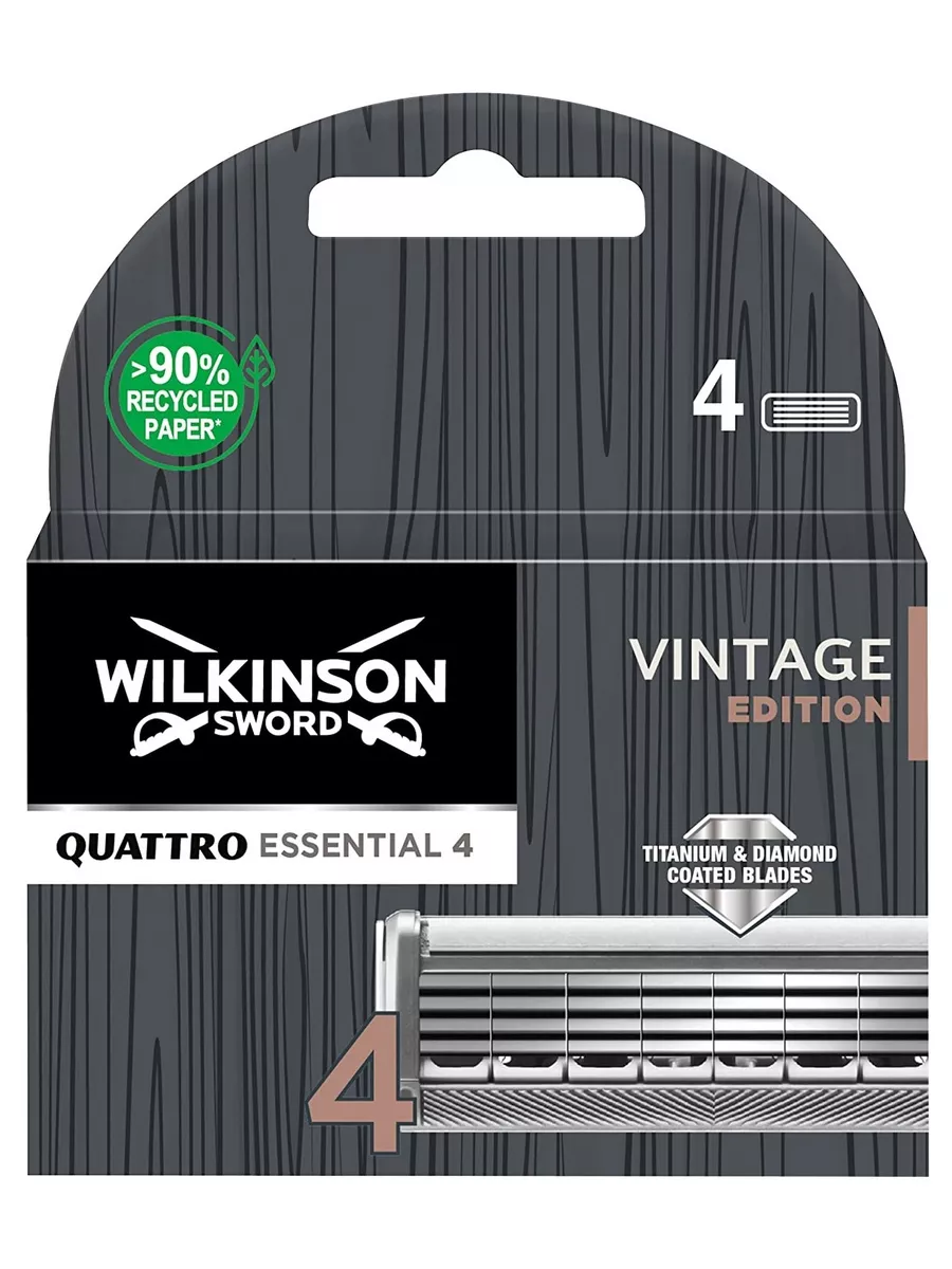 Quattro Vintage Сменные лезвия для станка Quattro 4 шт. Wilkinson Sword  56000463 купить за 702 ₽ в интернет-магазине Wildberries