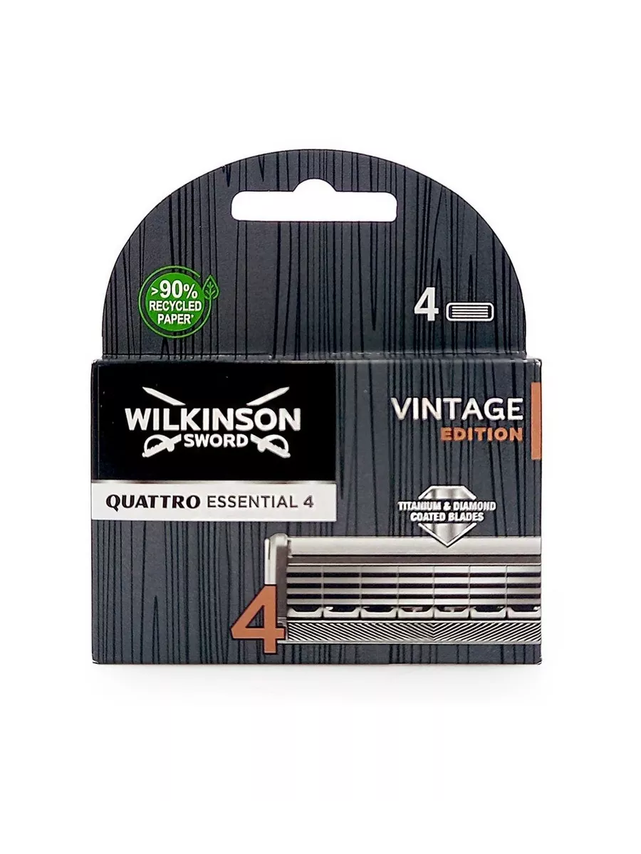 Quattro Vintage Сменные лезвия для станка Quattro 4 шт. Wilkinson Sword  56000463 купить за 702 ₽ в интернет-магазине Wildberries