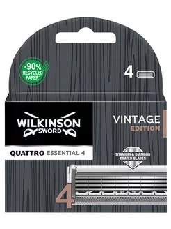 Quattro Vintage Сменные лезвия для станка Quattro 4 шт Wilkinson Sword 56000463 купить за 680 ₽ в интернет-магазине Wildberries