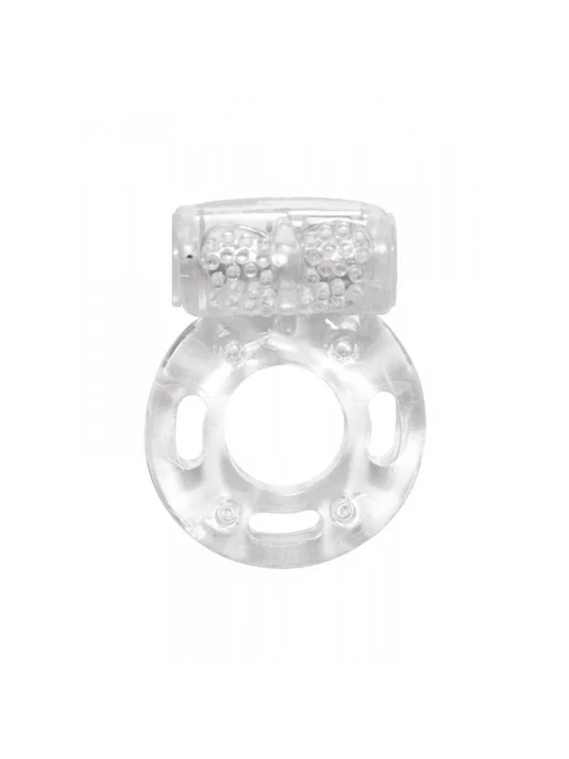 Lola toys Эрекционное кольцо с вибрацией Axle-pin, белый