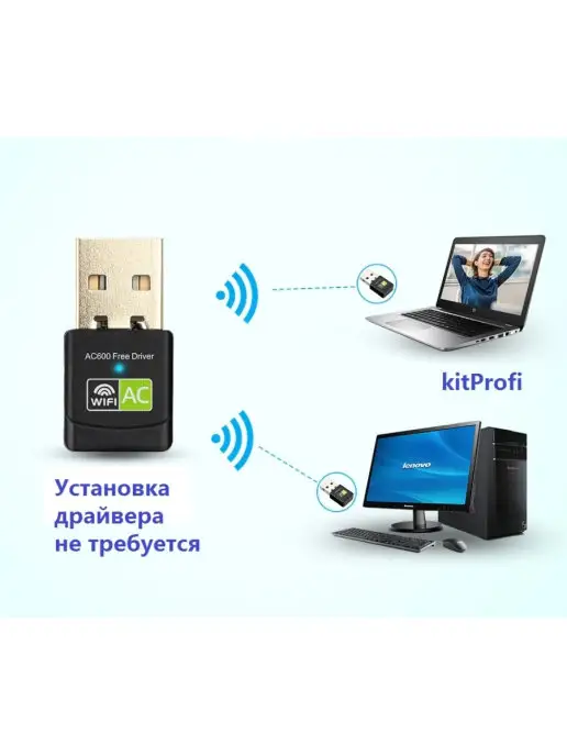 AC usb wifi адаптер для ПК и ноутбука, вариант, фото 2