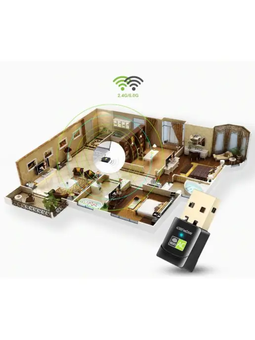 AC usb wifi адаптер для ПК и ноутбука, вариант, фото 6