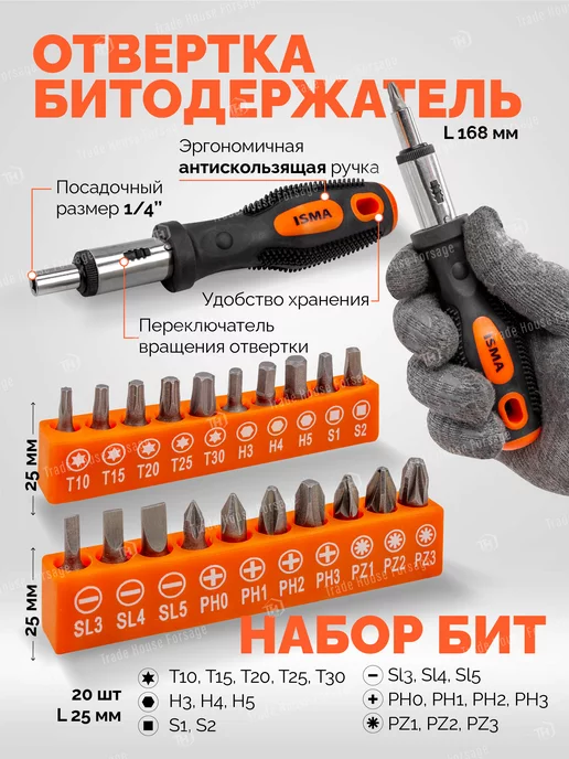 ISMA Набор инструментов для дома и ремонта 129 предметов, черный, фото 3