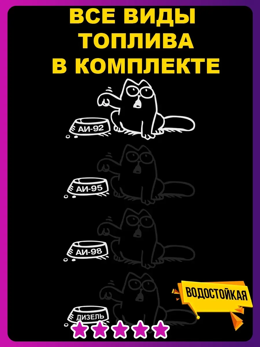 Наклейка на бензобак кот саймон Наклейки Всем 56271244 купить за 165 ₽ в  интернет-магазине Wildberries