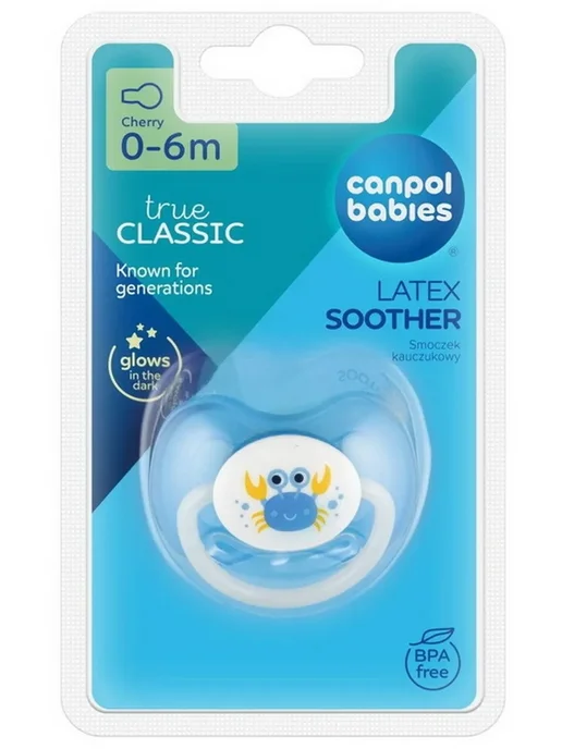 Canpol Babies Соска-пустышка латексная круглая 0-6 мес, голубой, фото 5
