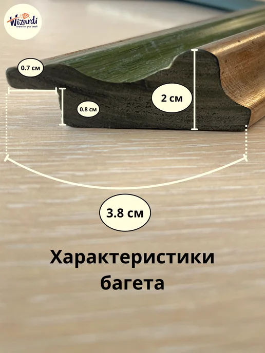 Wizardi Рама пластиковая багетная 38х48 см, без стекла, вариант, фото 2
