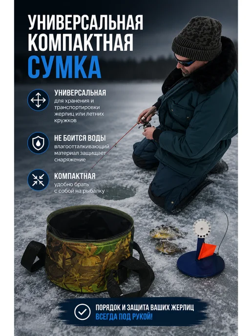 Blue Magiс Сумка для жерлиц для зимней рыбалки с 1 отделением, 10 шт, фото 2